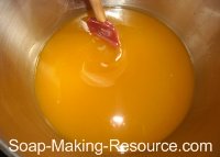 Mixing Honey into Honey Soap Recipe
