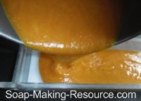 Pouring Honey Soap Recipe into Acrylic Mold